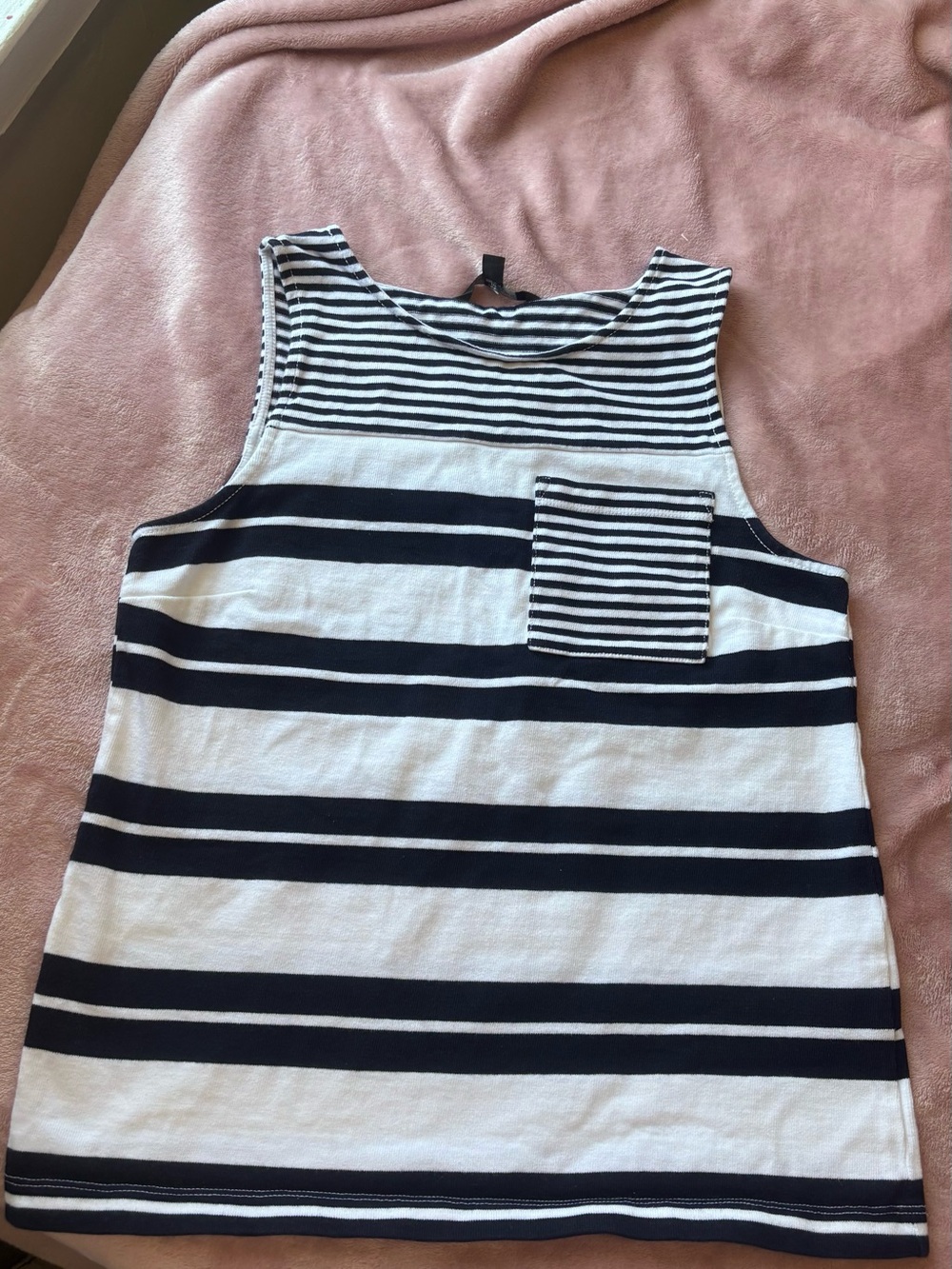 Banana Republic Black & White Striped Tank Top